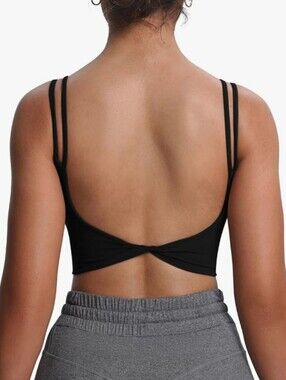 Black Strappy Back Workout Brami
